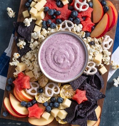 Blueberry Yogurt Dip Snack Board