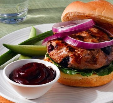 Blueberry Turkey Burgers With Blueberry Ketchup