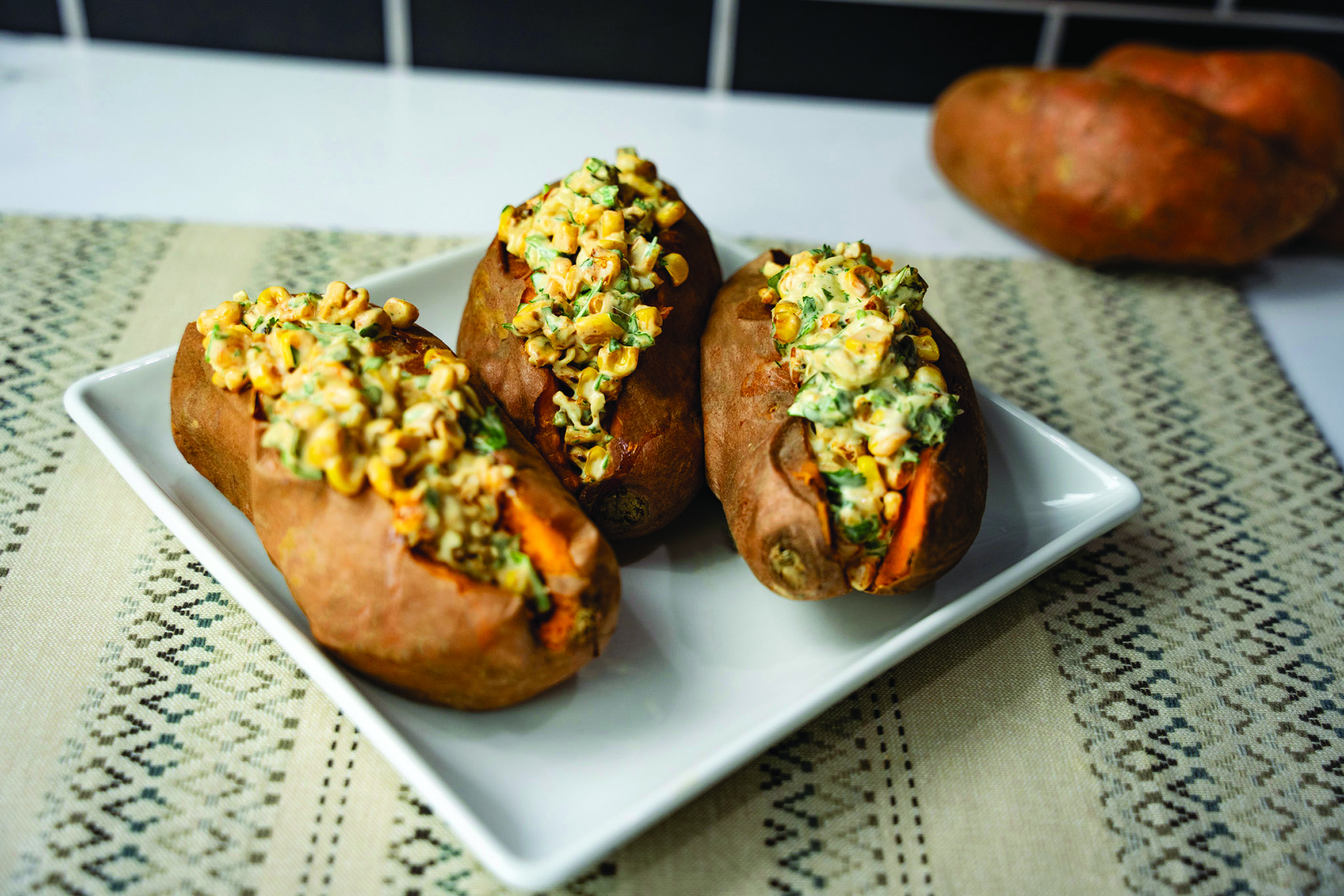 Street Corn-Inspired Stuffed Sweet Potatoes