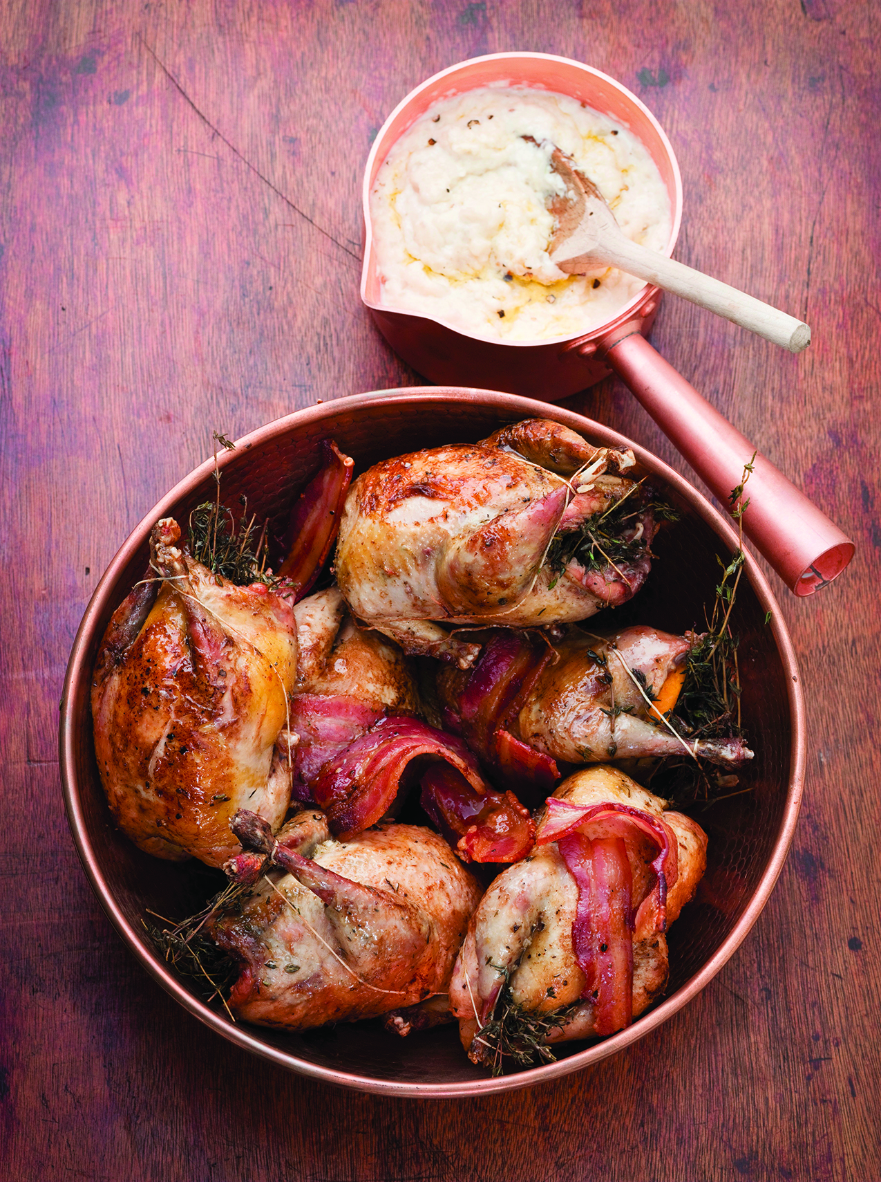 Stuffed Partridges Wrapped In Bacon