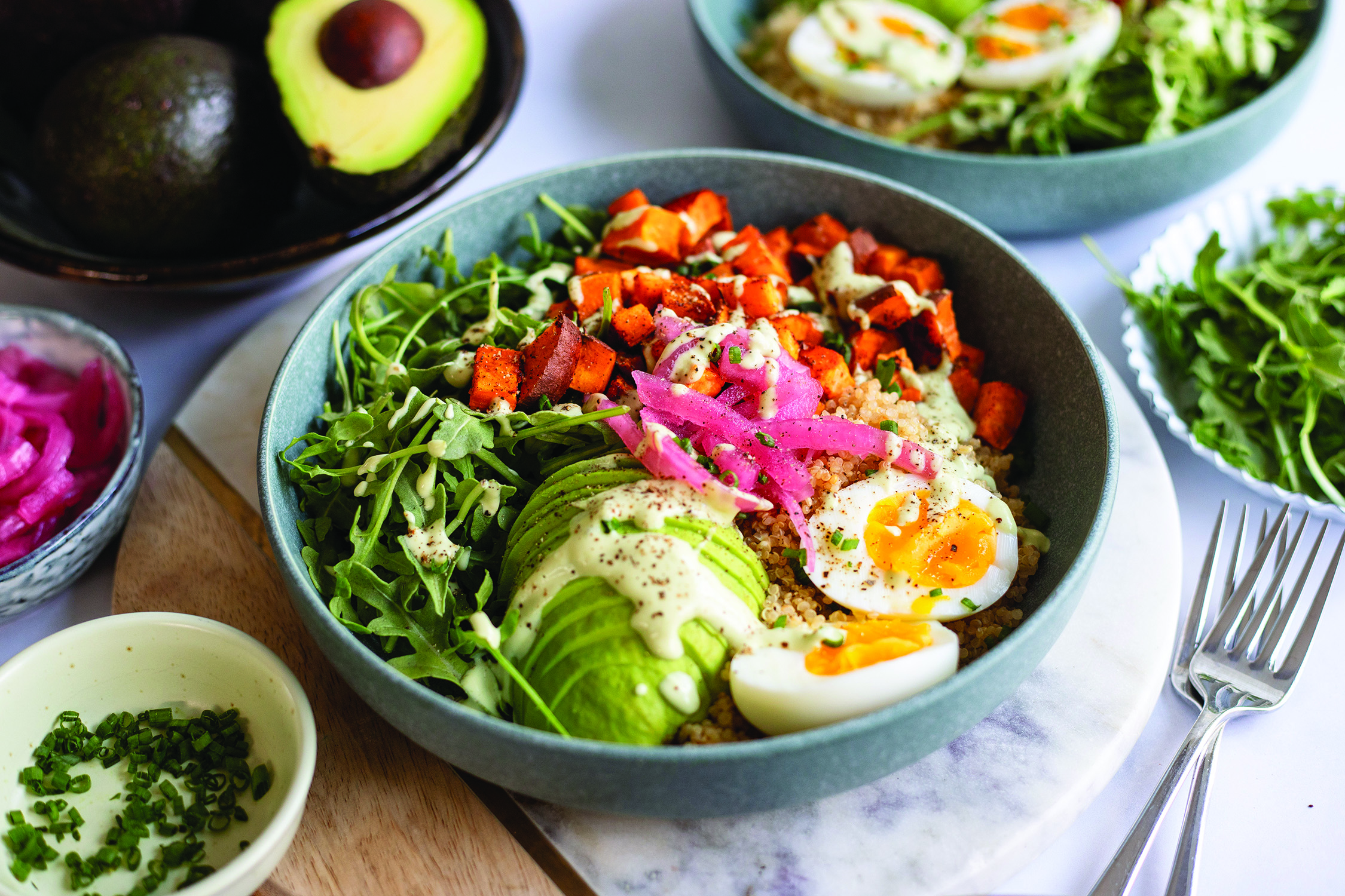 Avocado Breakfast Bowl with Leafy Greens