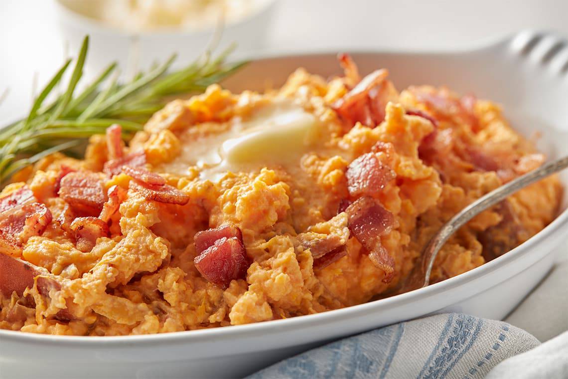 Bacon Mashed Sweet Potatoes