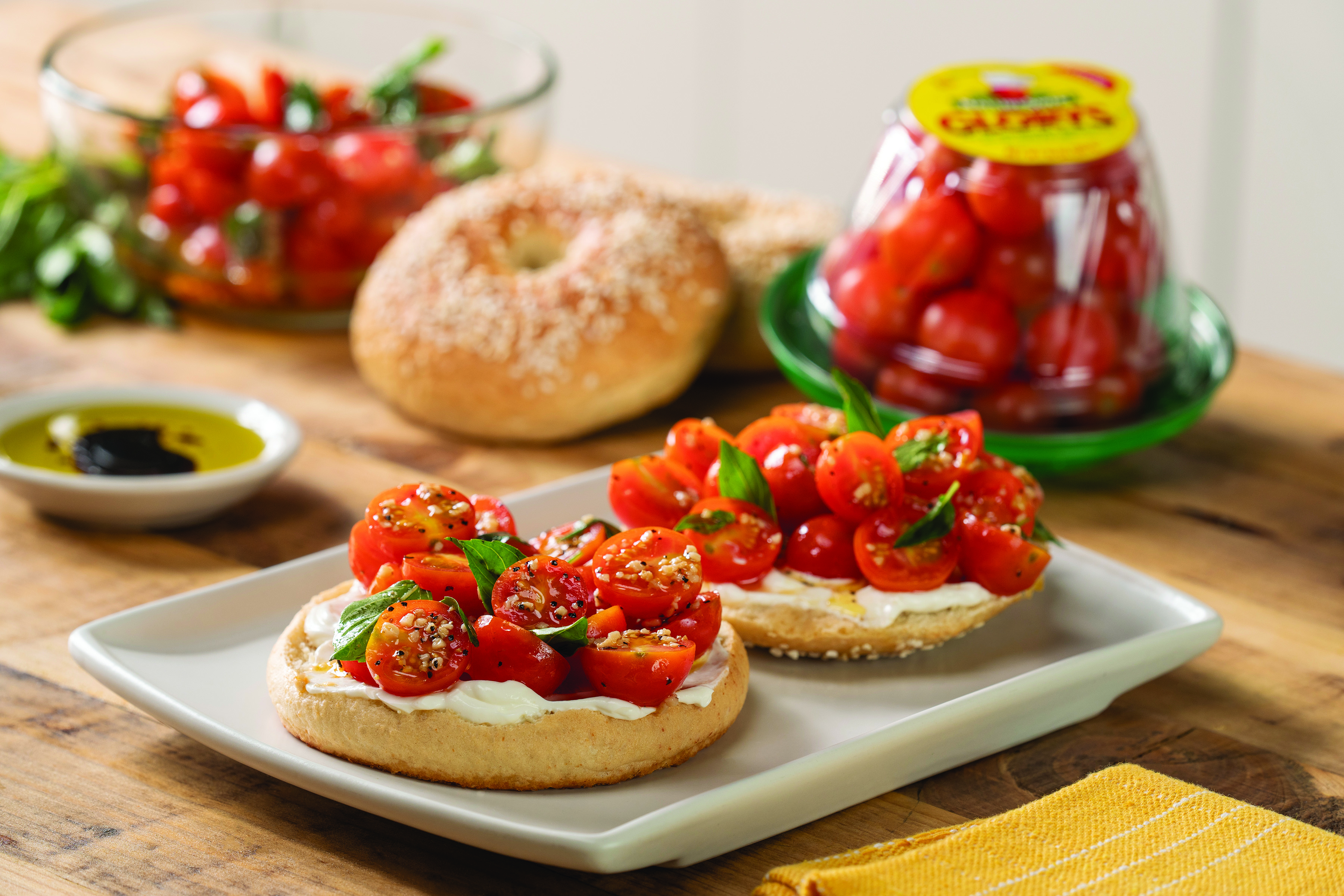 Snack Brighter: Bruschetta Bagels