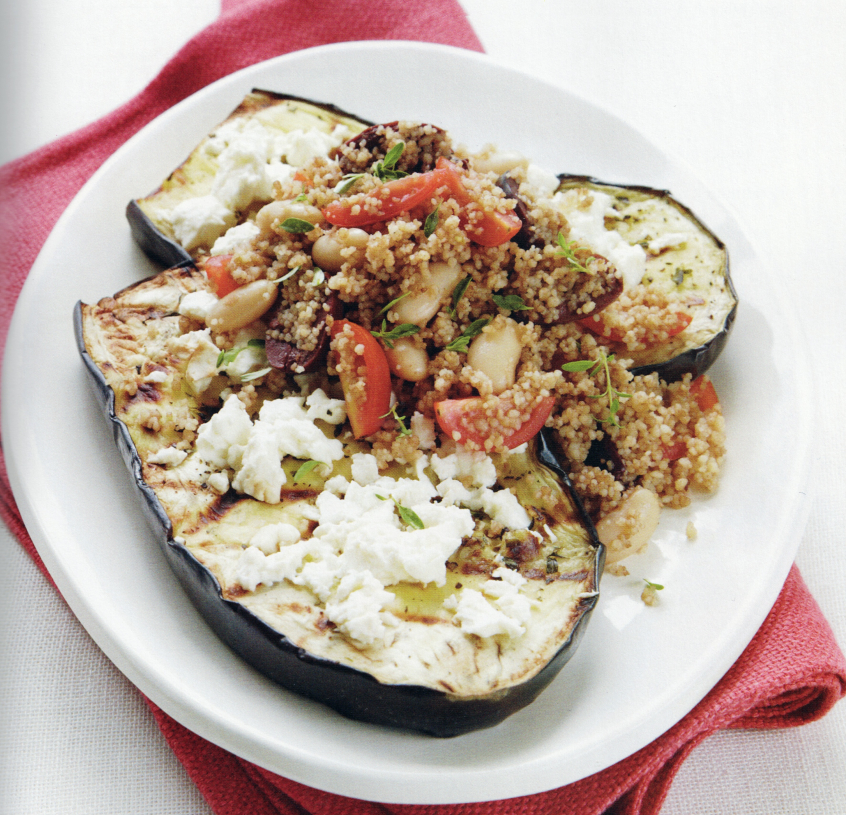 Grilled Eggplant with Feta and Greek Couscous