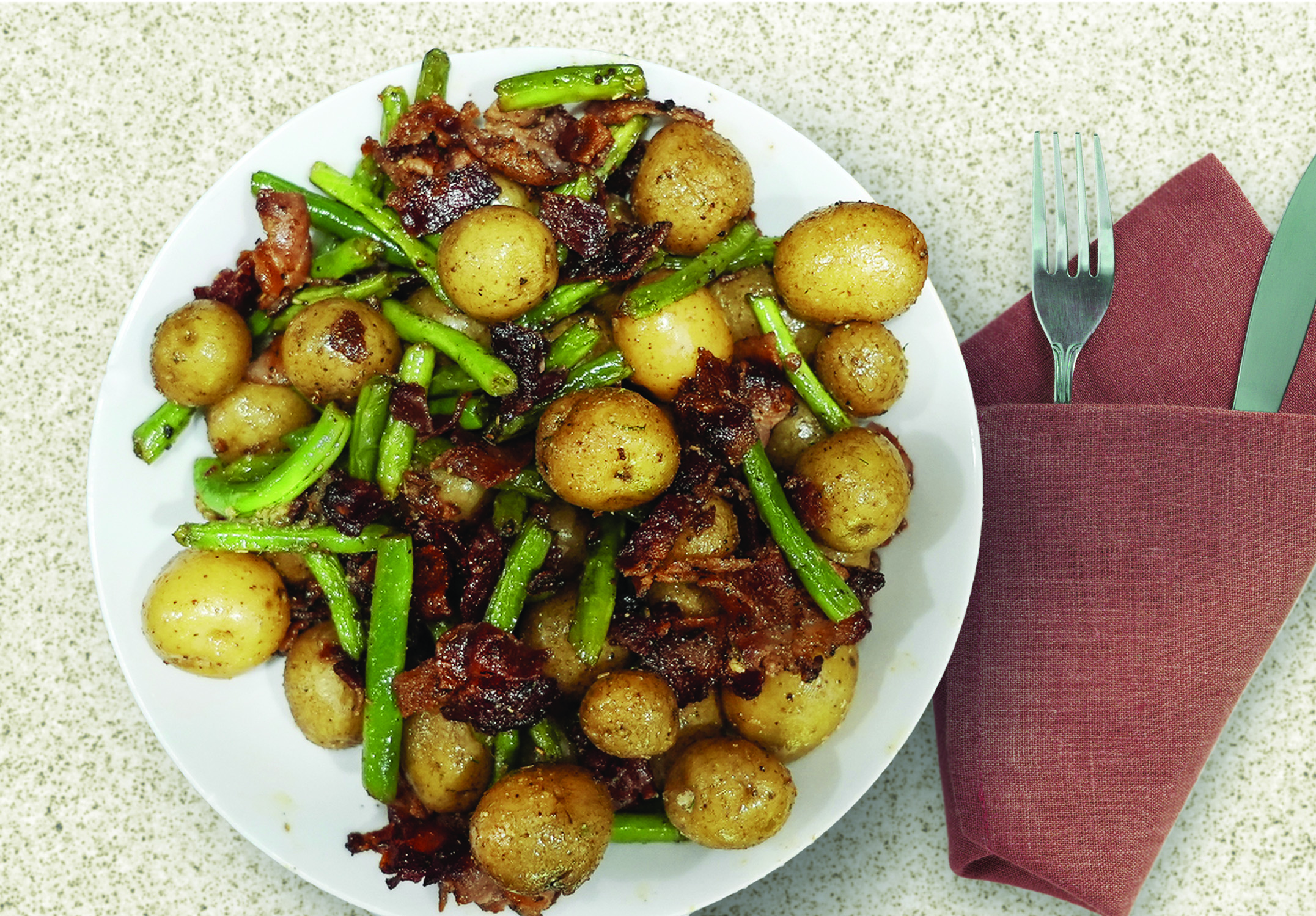 Ranch Green Beans and Little Potatoes with Bacon