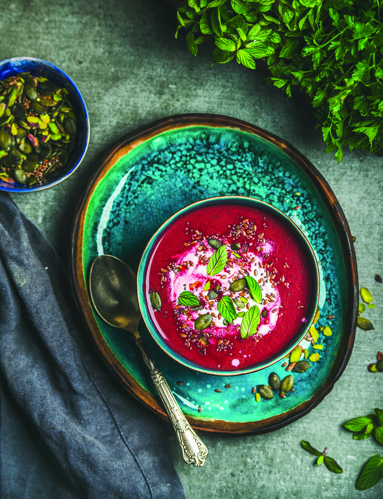 Beetroot Soup with Mixed Seeds