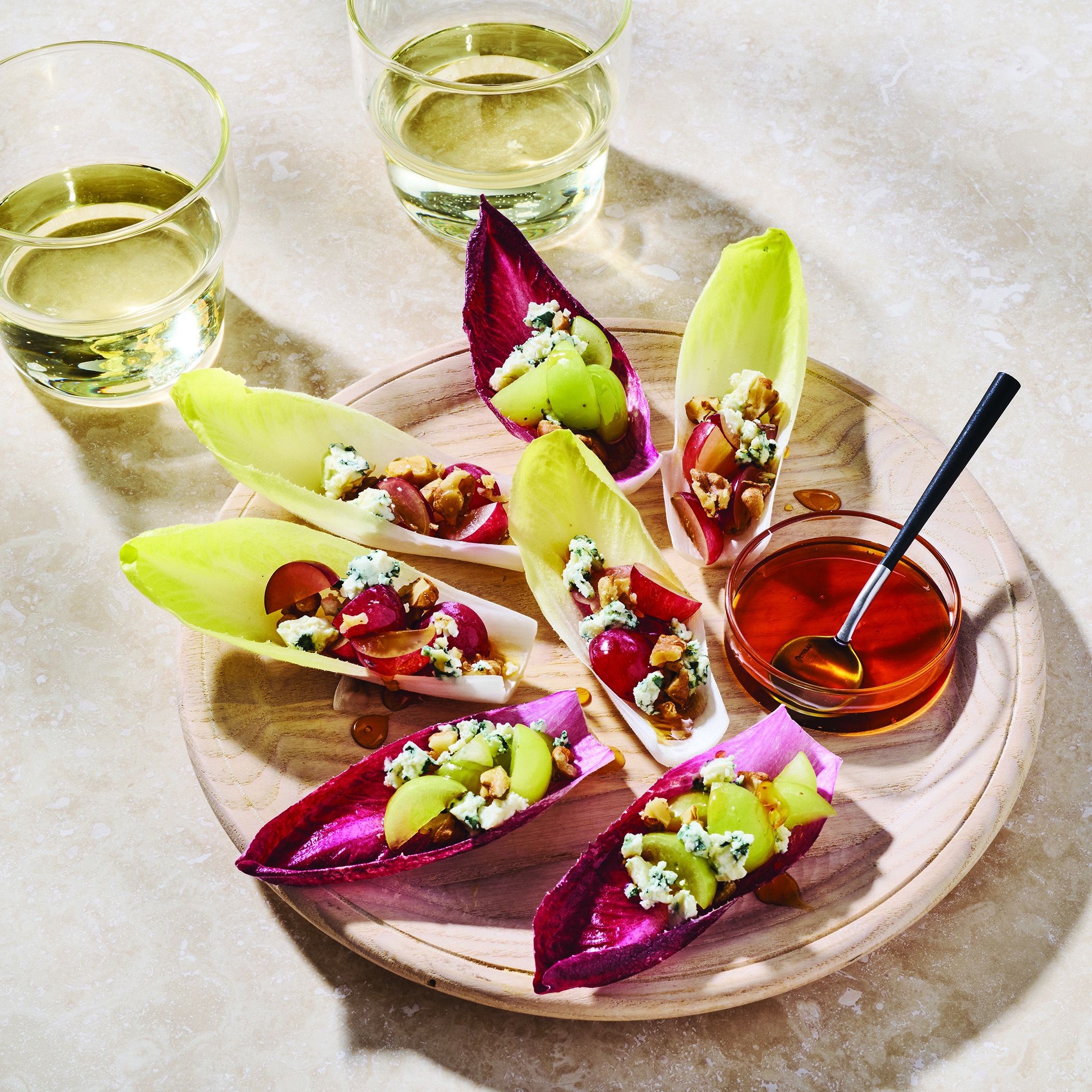 California Grape, Walnut and Endive Bites