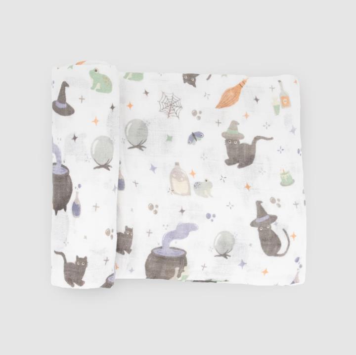 Swaddle Blanket - Cats and Cauldrons.png